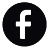 Logo de Facebook en un círculo negro