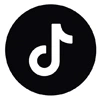 Icono de TikTok en un fondo circular negro.