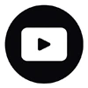 Icono de YouTube dentro de un círculo negro.