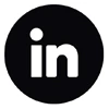 Icono de LinkedIn en fondo negro